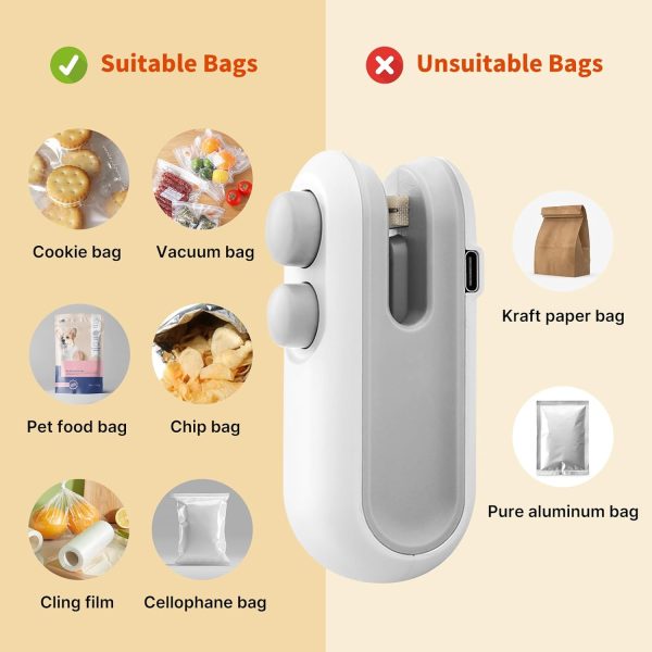 Rechargeable Small 2-in-1 Snack Sealer Household Mini Sealing Machine