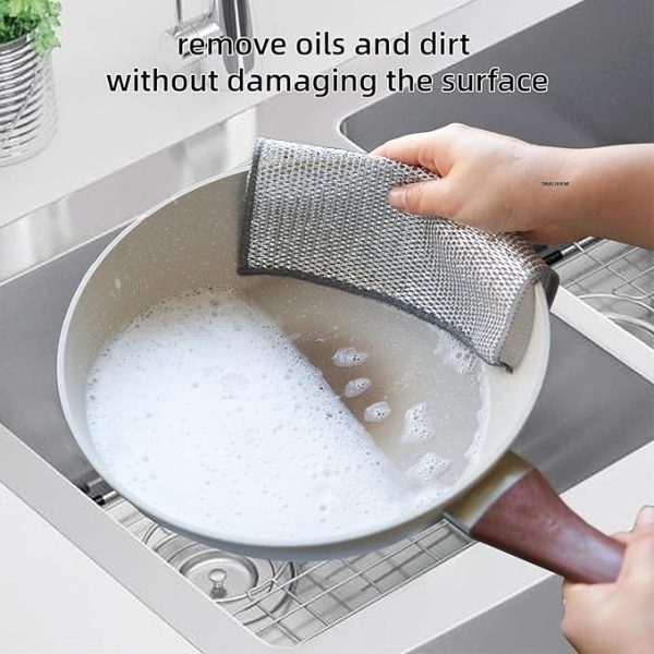 Combo Deal Disposable Food Cover Plastic Wrap 100 Pcs + 2 Pcs Dishwashing Rug