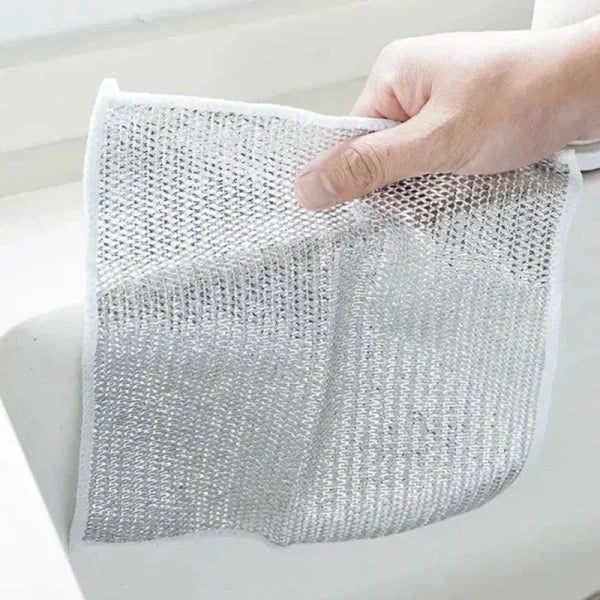 Combo Deal Disposable Food Cover Plastic Wrap 100 Pcs + 2 Pcs Dishwashing Rug