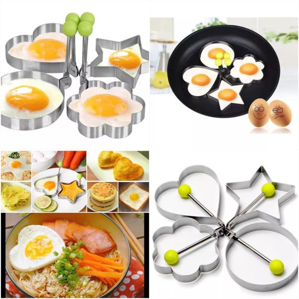 Egg Shaper Kitchen Tools Star, Heart, Round, Flower Shaped Stainless Steel