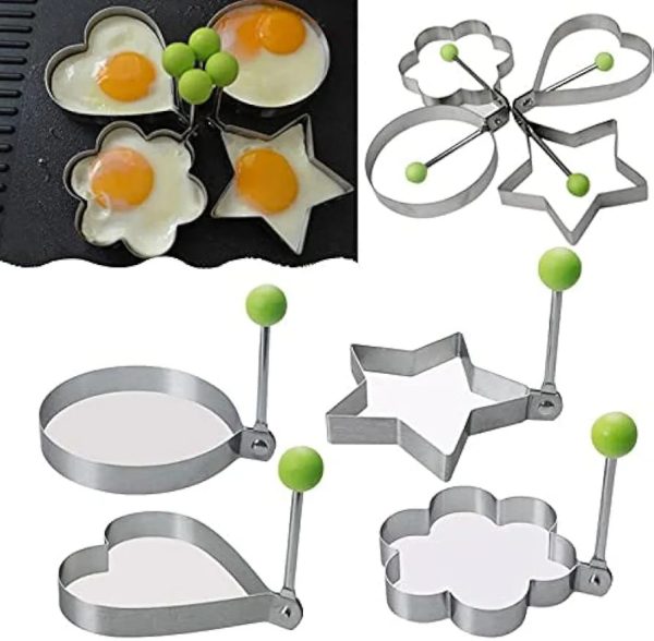 Egg Shaper Kitchen Tools Star, Heart, Round, Flower Shaped Stainless Steel