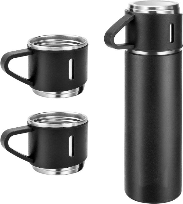 Vacuum Flask Set 3 Cup 500 Ml Double-layer Stainless Steel Vacuum Flask Set ( Random Color )