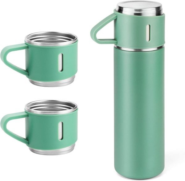 Vacuum Flask Set 3 Cup 500 Ml Double-layer Stainless Steel Vacuum Flask Set ( Random Color )